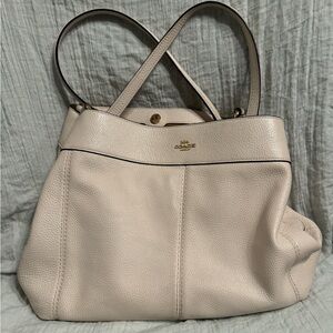 Coach F28997  Lexy Large white/beige Pebble Leather Shoulder Bag